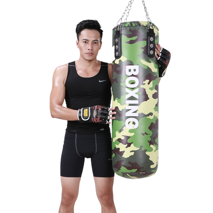 会军军用拳击沙袋吊式实心沙包迷彩沙包100cm_义体健户外体育器材综合