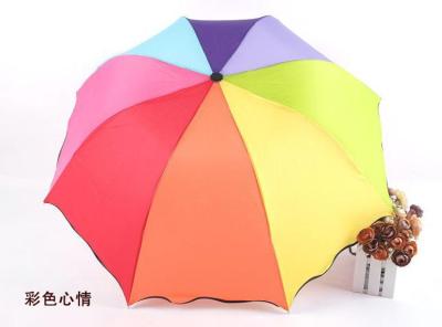 Umbrella trifold Rainbow Princess umbrella with lotus leaf edge arch rainbow umbrella Korea Apollo clear umbrella