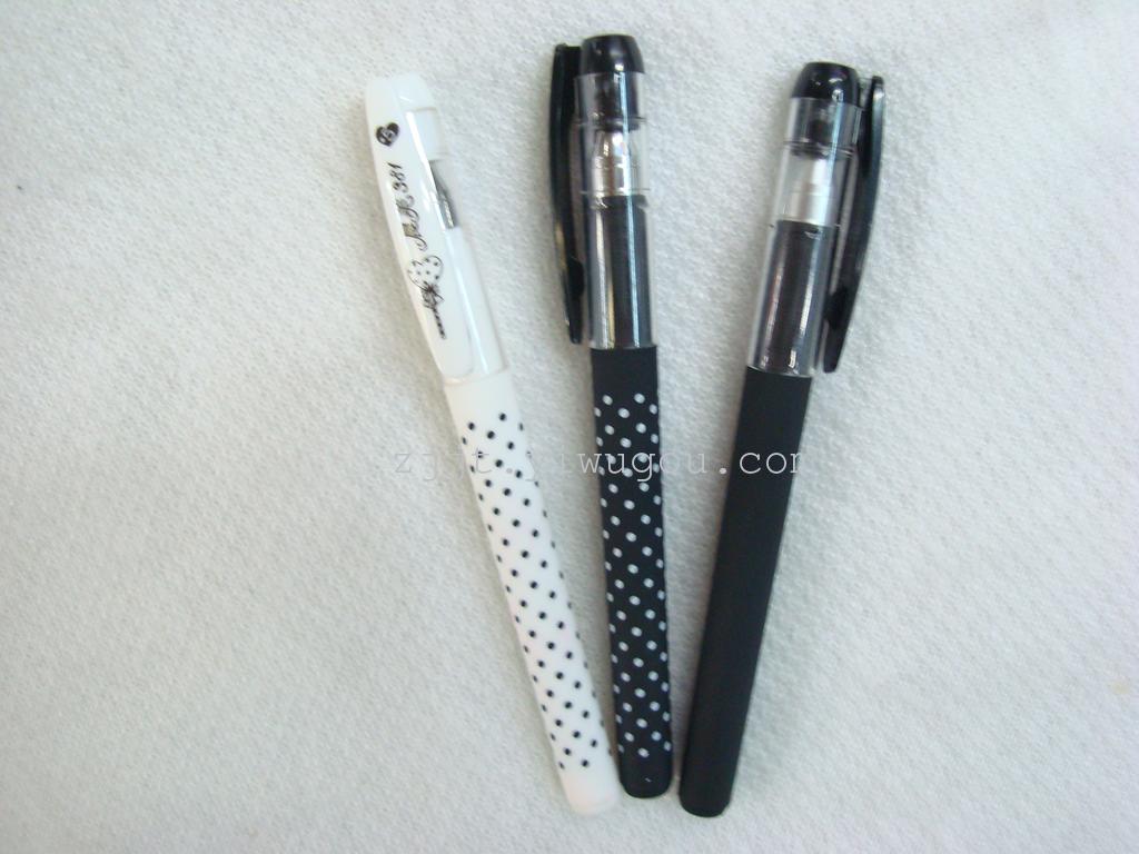 新款韩版砂杆中性笔 透明笔盖彩色圆珠笔