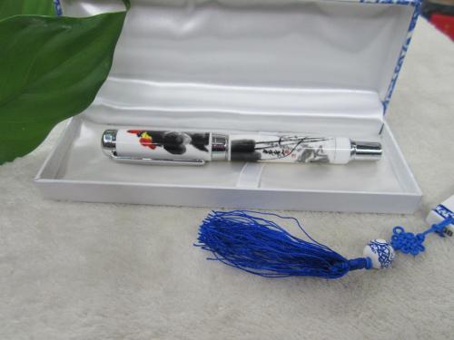 chinese style blue and white porcelain splash ink pen business gifts wholesale