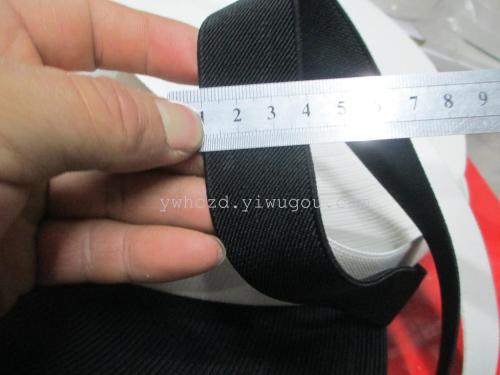 Huacheng Spot 3cm Double-Sided Twill Elastic Band Black and White Double-Sided Twill Elastic Band Factory Direct Sales