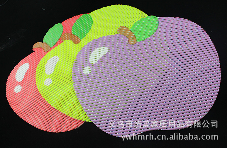 Hao Mei factory direct PVC anti-skid pad cute apple-shaped mat mats non-slip mats creative shaped pa