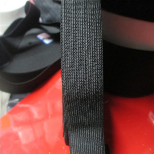 Huacheng Spot 4cm Black Medium Thick Plain 377# Black Medium Thick Hook Edge Elastic Band Foreign Trade Tail Order Low Price sales 