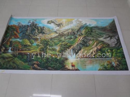 Handmade High-End Classical Decoration Scenic Landscape Oil Painting in Stock | 100x200cm