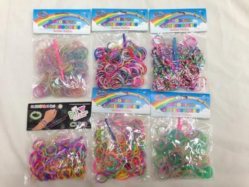 creative children‘s puzzle diy hand-made weaving color craft rubber band plastic bag