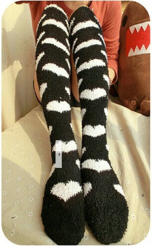 Winter Women‘s Socks Long Tube Towel Socks Coral Velvet Knee Socks Thick Christmas Stockings High Tube Warm Sleeping Socks