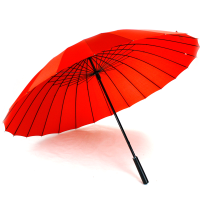 65cm24k Hand Open Men's and Women's Business Umbrella Oversized Umbrella Solid Color Umbrella Long Handle Umbrella Straight Umbrella Windproof Straight Umbrella