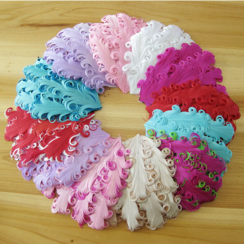 Factory Custom Hair Accessories Korean Fashion Curly Feather Applicable to a Variety of Accessories All-Matching Wholesale