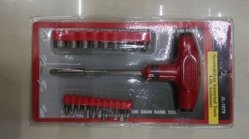 24pc. screwdriver red t-type combination tool