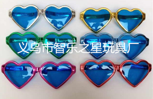 Holiday Party Electroplating Peach Heart Big Glasses Oversized Funny Glasses Dance Performance Glasses Factory Direct Sales