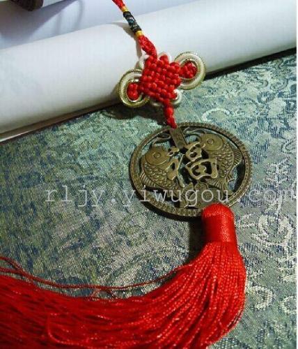 Auspicious Large Chinese Knot Copper Coin Car Ornaments Diameter 6cm