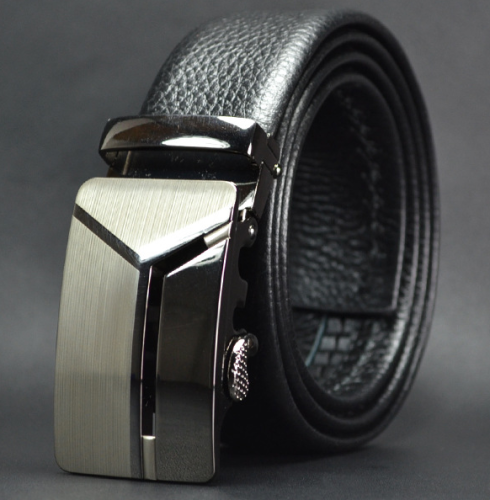 pu full-covered top layer grain automatic belt business belt belt