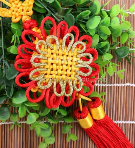 Customized Fine Woven Chinese Knot Rich Flower-Shaped Ornaments Chinese Style Special Gifts Ruyi Knot