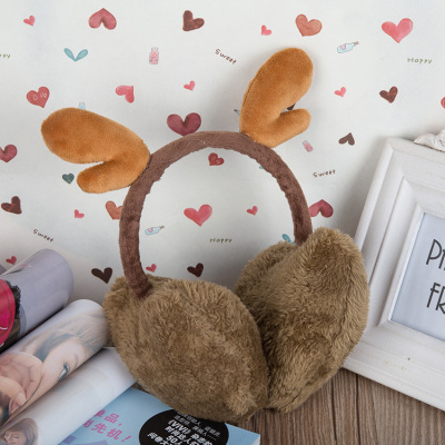 Korean heart warm warm Earmuffs Ear antlers beijirong fabric thick earmuffs