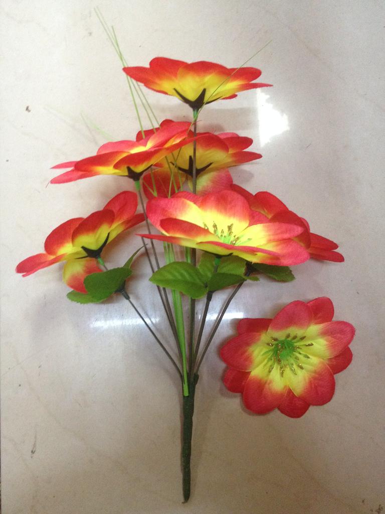 bright fake flowers