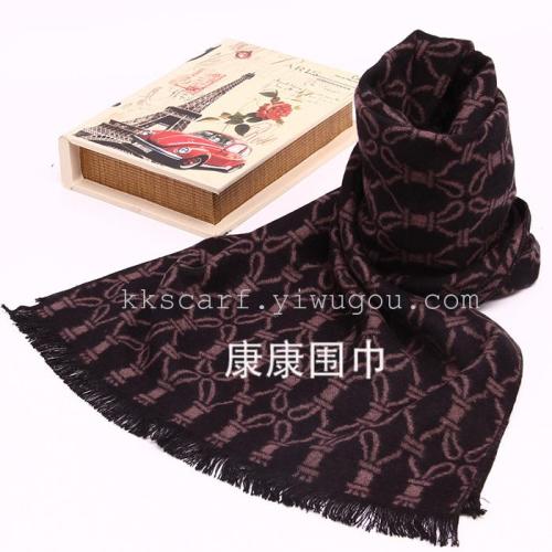 autumn and winter new men‘s scarf winter thick silk scarf men‘s plaid scarf korean style gift