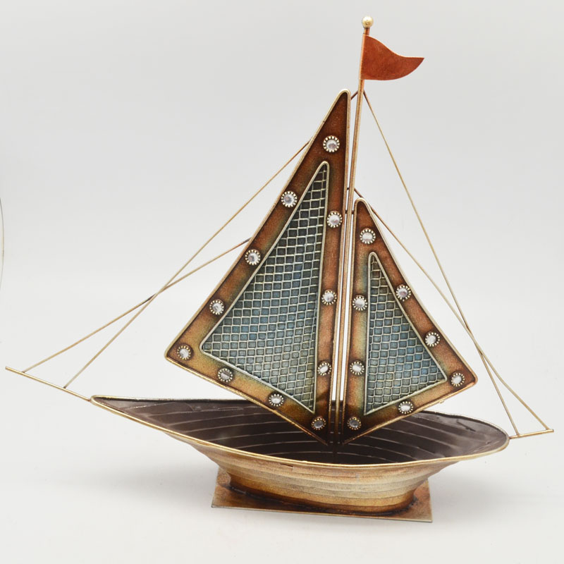欧式家居装饰摆件铁艺帆船