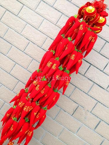 Wholesale Flannel Embroidered Fu Character Chili String Chinese Knot Pendant Wedding New House Holiday Decoration Home Decoration Festive