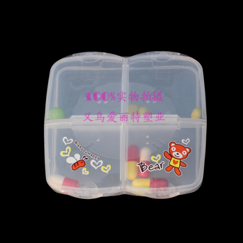 Double-Layer 5-Grid Pill Box Cartoon Storage Box Jewelry Box