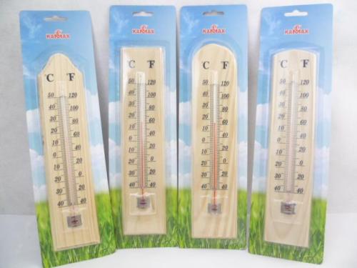 Factory Direct Sales Thermometer Wood Indoor and Outdoor Thermometer Glass Thermometer Temperature Moisture Meter