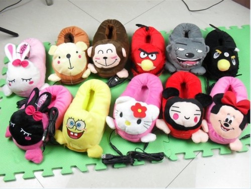 USB Heating Cartoon Cotton Slippers Heating Cotton Slippers Factory Direct Sales