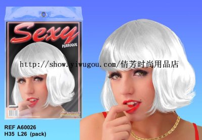 sexy wig,Party bar props,actor's headgear,White hair net
