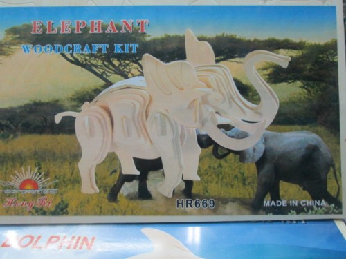 large 2-board 3d puzzle， elephant pattern assembled hr669