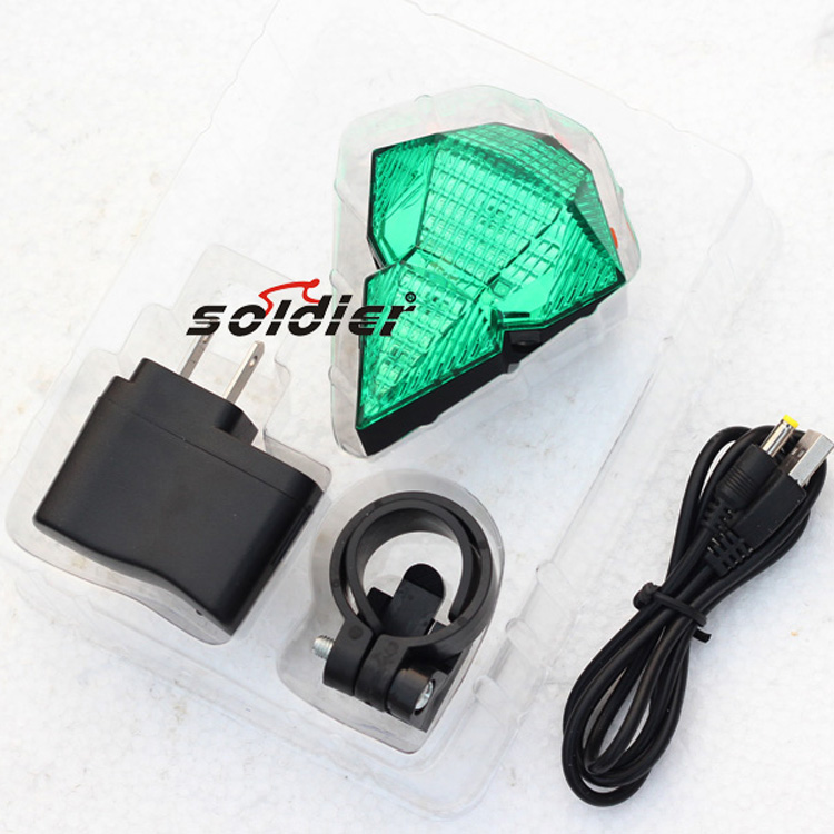 Bicycle diamond laser taillight safety warning laser LED taillight cycling supplies wholesale