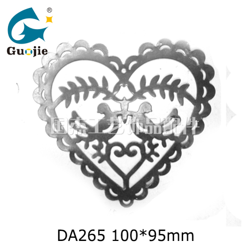 christmas double bird peach heart stamping accessories flower peach heart jewelry customized wholesale and retail