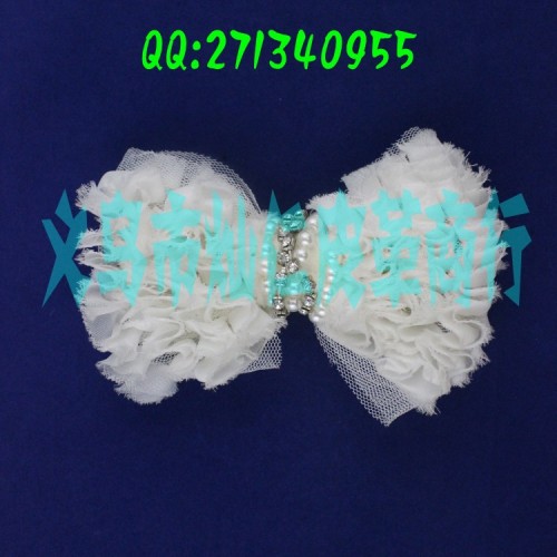 Bow0004 Yiwu Factory Wholesale Beige Handmade Bow Shoe Ornament Corsage Brooch Hair Accessories Headdress Flower Accessories