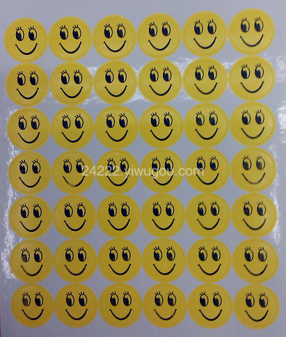Yellow Smiley Face Smile Stickers round Stickers Reusable Adhesive Label 1.5