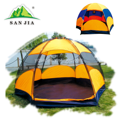 Certified SANJIA outdoor camping products hexagonal double layer tent