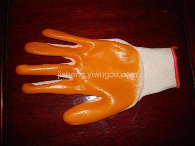 PVC yellow beef tendon gloves jisheng labor glove factory.