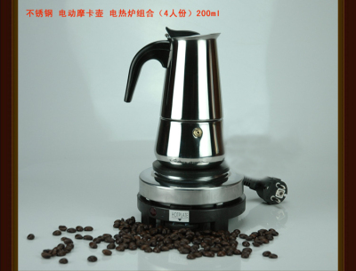 Coffee Pot Genuine Stainless Steel for More than Moka Pot People Flat Bottom Thickened