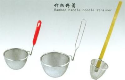 Bamboo handle stainless steel powder Lei