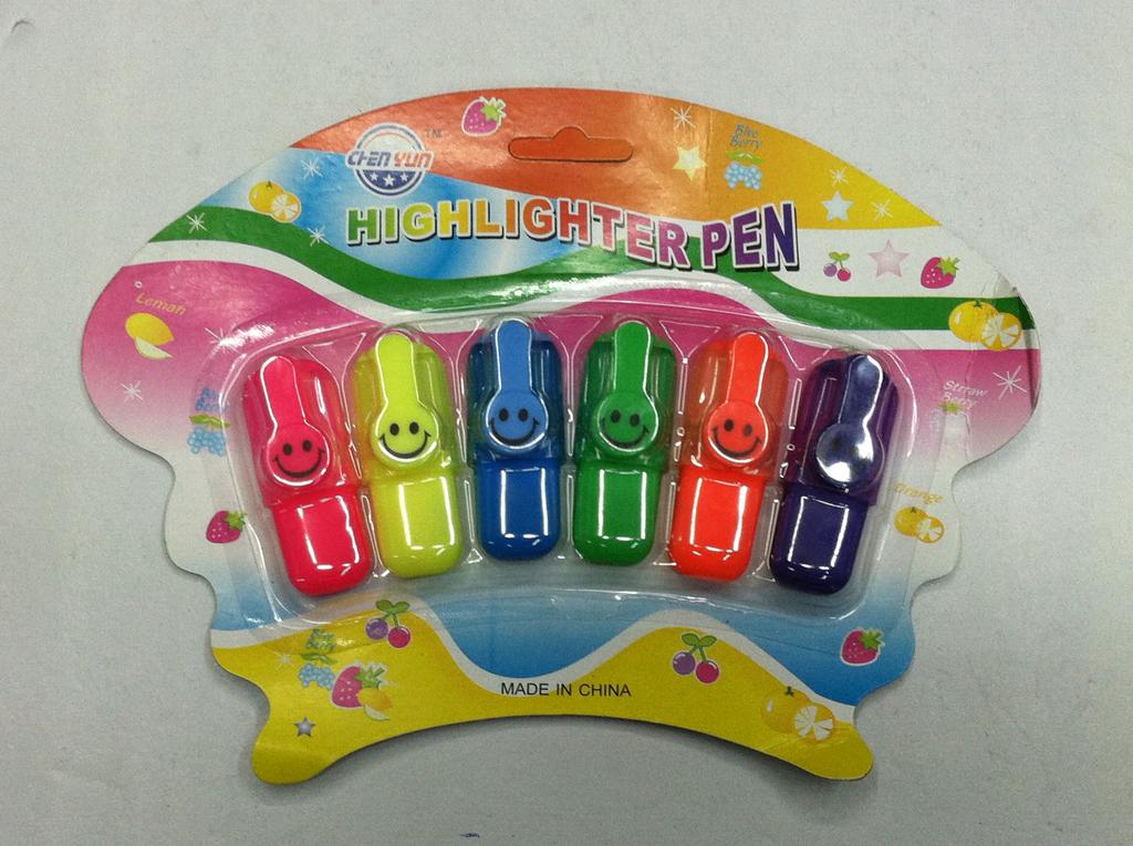 荧光笔 6色吸卡荧光笔