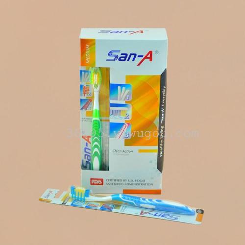 Foreign Trade English Toothbrush Wholesale SAN-A E-919（12 PCs/Box） Medium Hair Toothbrush