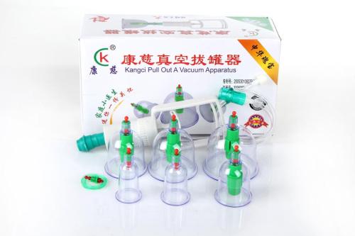 Classic White Box Kangci 6 Cans Cupping Device Cupping Device Vacuum Cupping Device Cupping with Magnetic Needle 