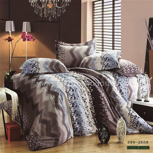 Snow Pigeon Home Textile Shuxiang Cotton Four-Piece Set Color Flower A Wide Range of Foreign Trade Domestic Sales Quality Assurance-Persian Style 