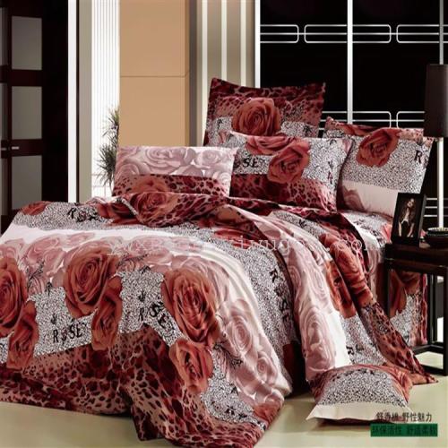 Snow Pigeon Home Textile Shu Xiang Cotton Four-Piece Set Color Floral Pattern Various Foreign Trade Domestic Sales-Wild Charm