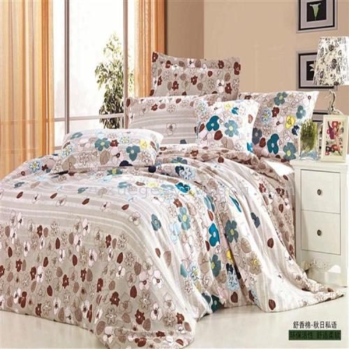 snow pigeon home textile shu xiang cotton four-piece set color flower case various foreign trade domestic sales quality assurance -- autumn whispers