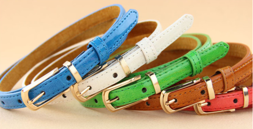 New Fashion Candy Color Thin Belt All-Match Women‘s Belt Decorative Small Belt