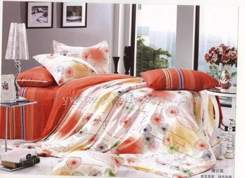 snow pigeon bedding cotton four-piece series cotton foreign trade series active printing and dyeing fuanna factory direct sales -- dandelion