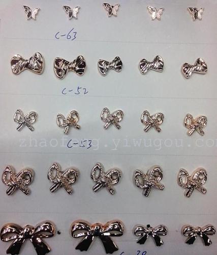 Bow Handmade DIY Accessories Small Butterfly Children‘s Ornaments Electroplated Buttons