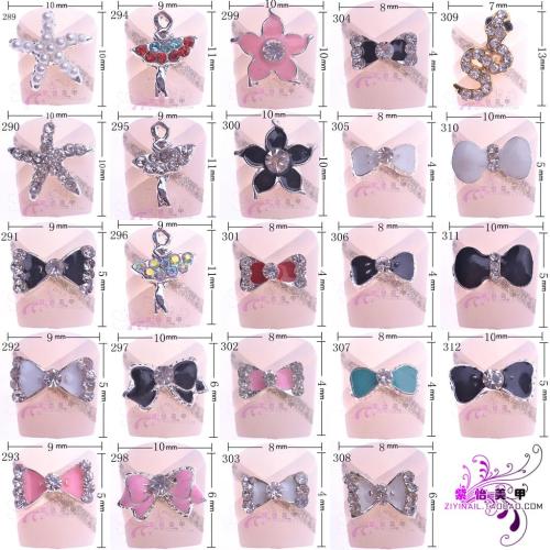 fashion nail beauty alloy ornament wholesale mobile phone stickers bow nail sticking drill diy material