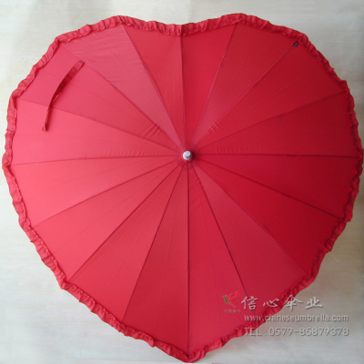 Creative heart-shaped umbrella red umbrella umbrella couple wedding umbrella bridal umbrellas of love long handle UV 