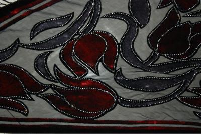 Red Orchid Isaac silver of burnt-out velvet silk triangle scarf 150X75