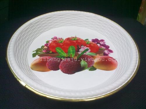 flower paper fruit plate candy dried fruit plate storage sundries plate multi-purpose fruit plate package golden edge fruit plate rs-4258