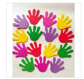 幼儿园教室墙面环境布置装饰品eva泡沫小手掌泡沫小手贴饰墙贴_ 利达