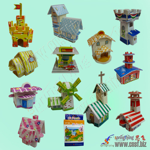 supply three-dimensional puzzle country cottage 3d puzzle promotional gifts crafts children‘s toys